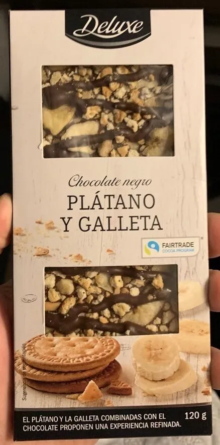 Chocolate negro platano y galleta