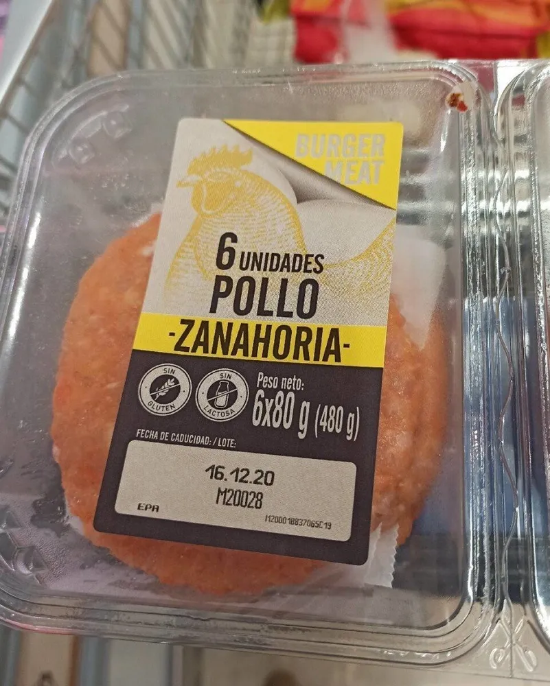 Burger meat de pollo con zanahoria