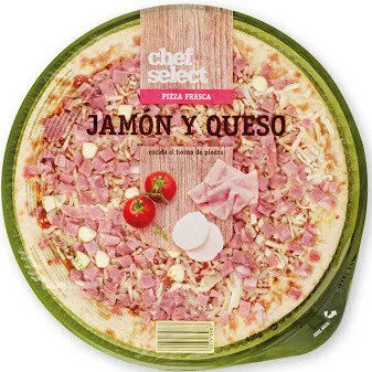 Pizza jamón y queso