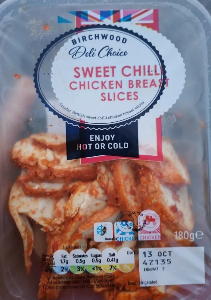 Sweet chilli chicken breast slices