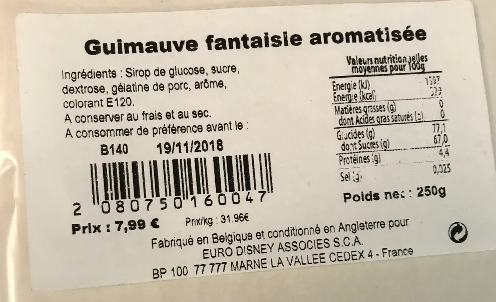 Guimauve fantaisie aromatisee