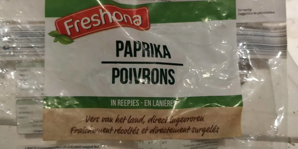 Paprikareepjes diepvries