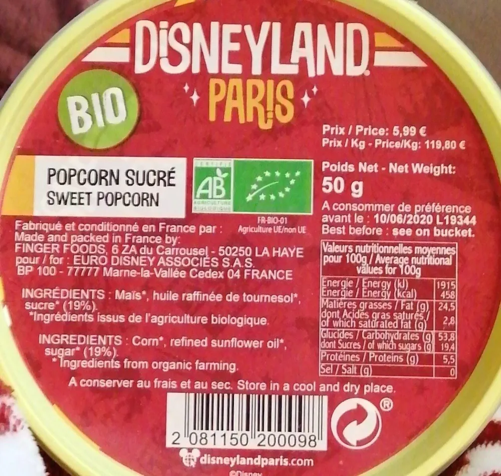 Popcorn sucré