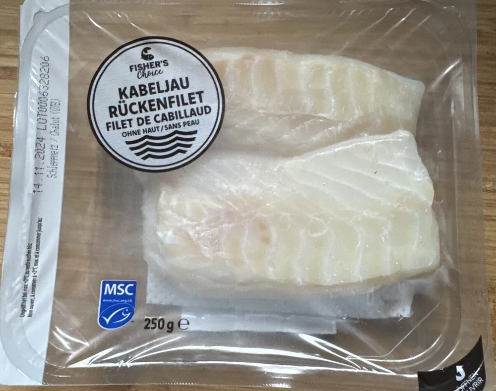 Kabeljau Rückenlehne ohne Haut