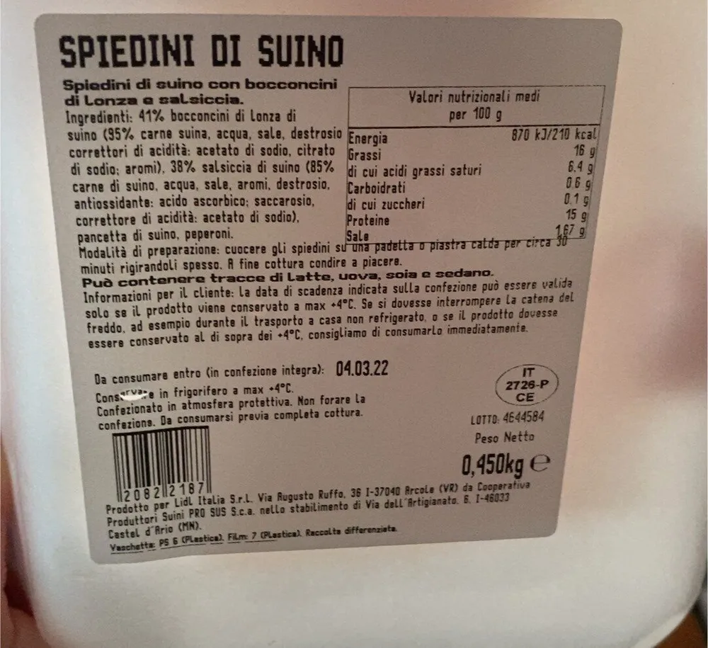 spiedini di suino