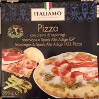 Pizza asparagi, provolone e speck