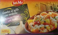 Mazzancolle tropicali marinate con peperoni, cipolle ed aglio