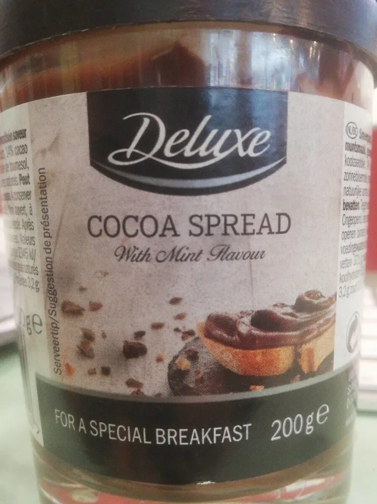 Cocoa spread with mint flavour