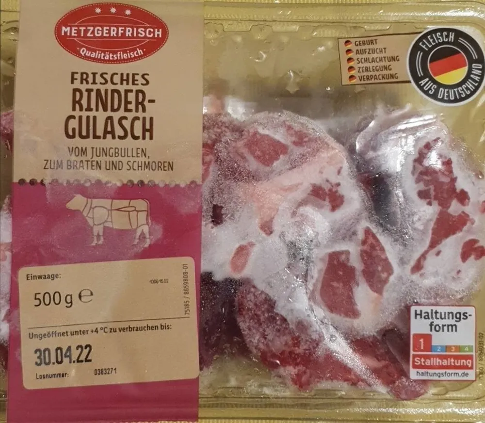 Frisches Rinder- Gulasch