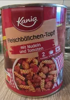 Fleischbällchen-Topf mit Nudeln und Tomaten