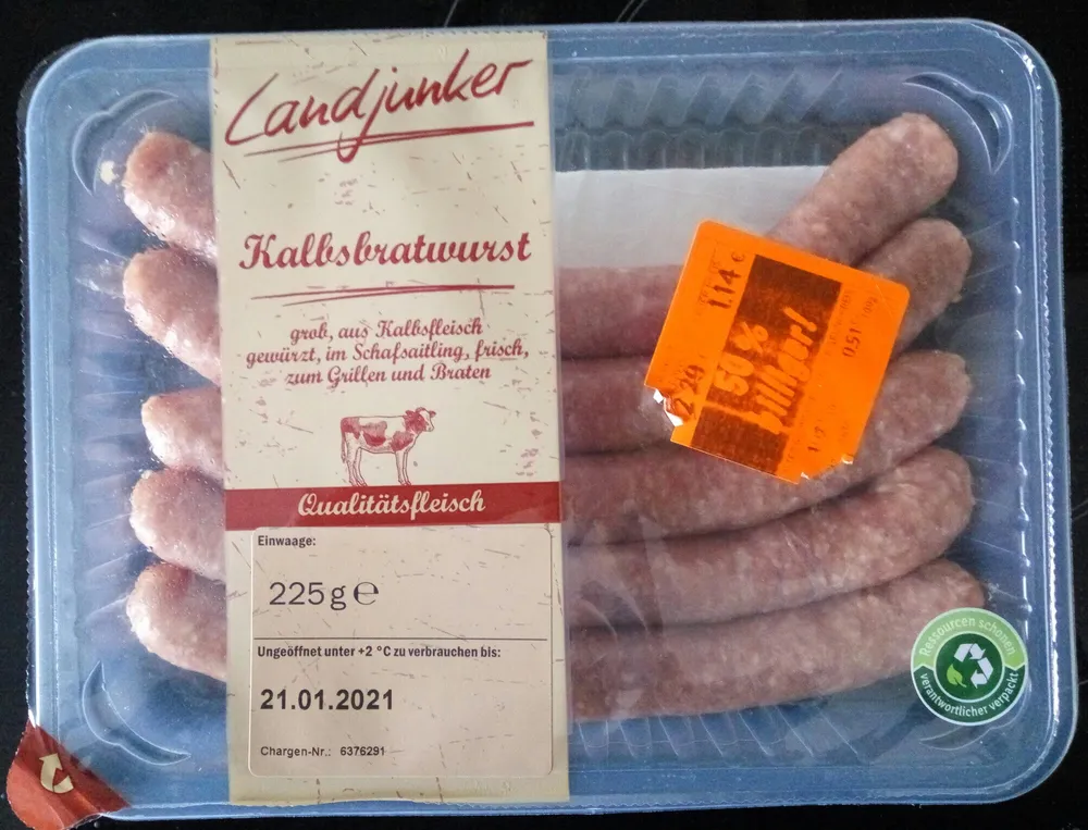 Lidl Landjunker Kalbsbratwurst