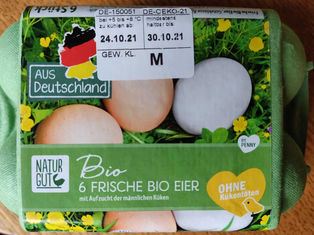 6 Frische Bio-Eier