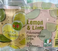 Lemon and lime flavoured spring water drink