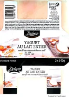 Yaourt au lait entier sur lit au caramel beurre salé