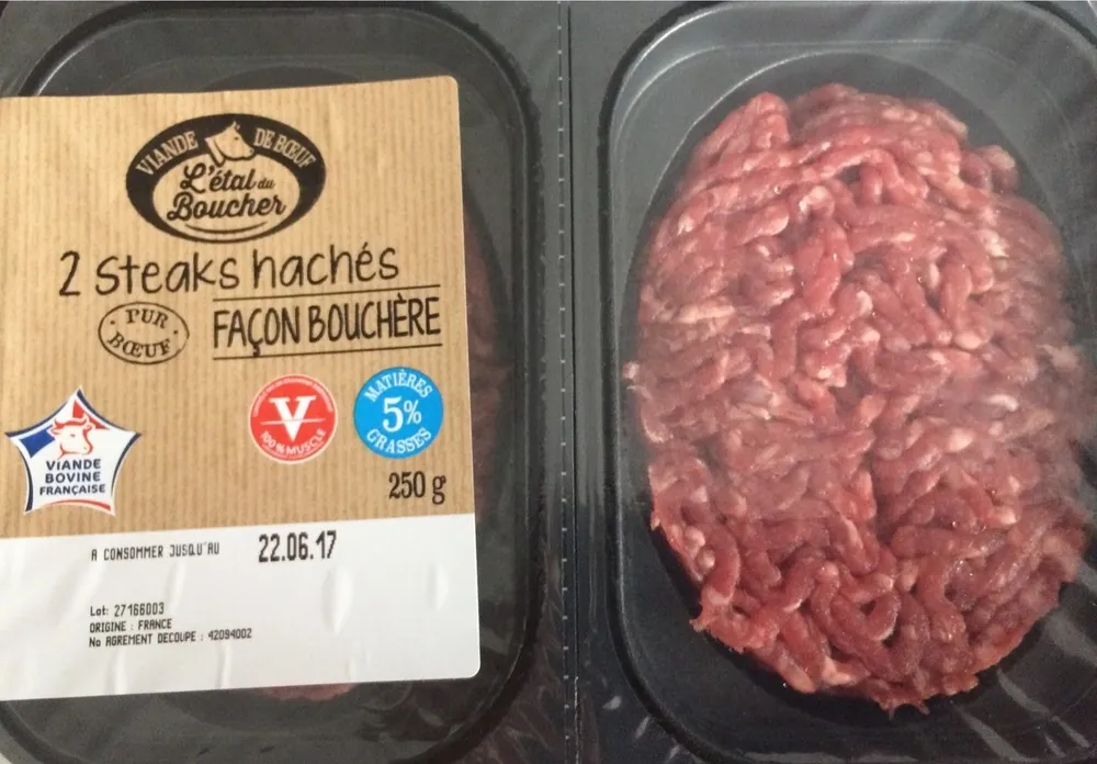 2 Steaks Hachés Façon Bouchère 5% M.G.
