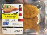 2 petits poissons panés au fromage fondu Colin d'Alaska MSC