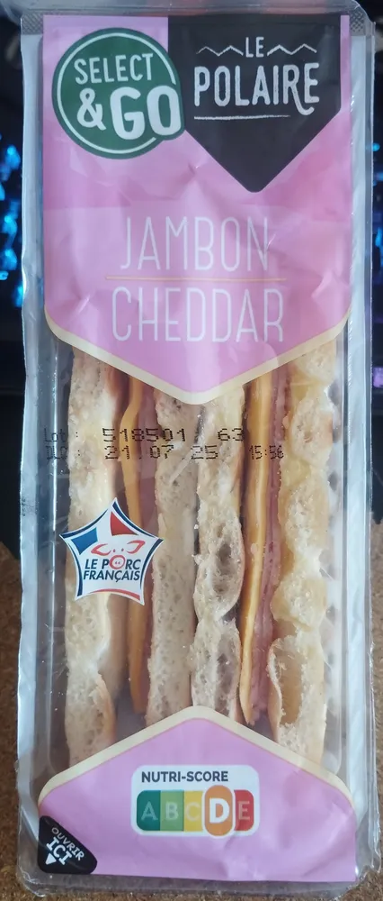Sandwich jambon cheddar