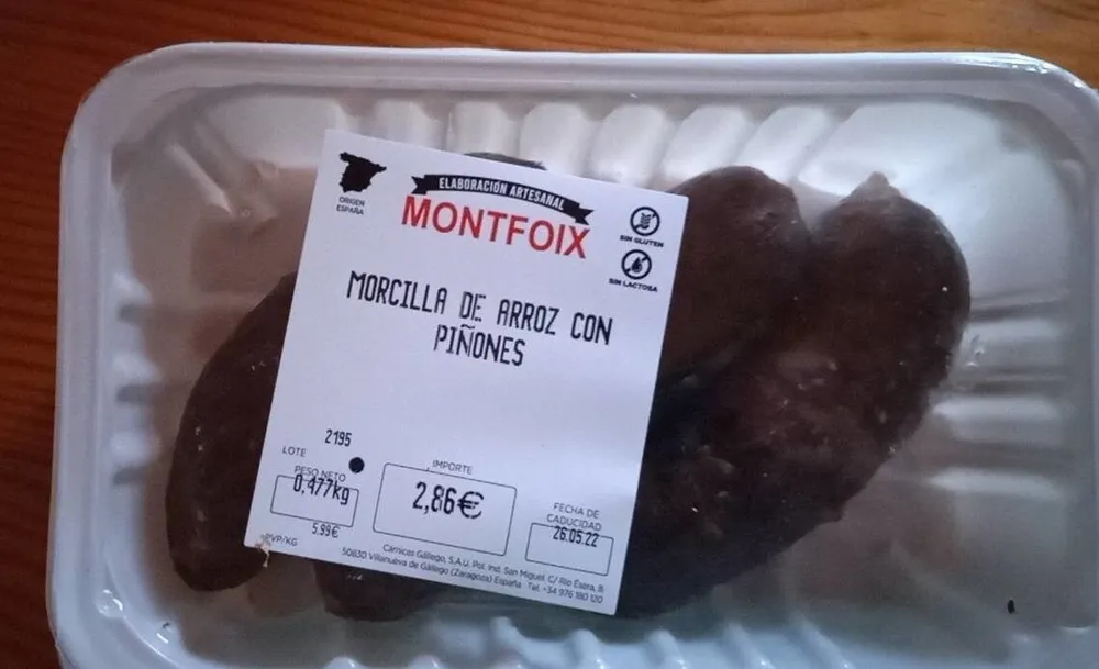Morcilla de arroz con puñones