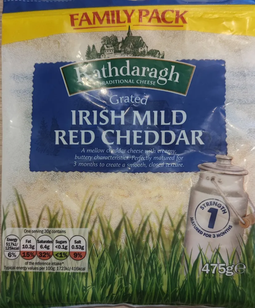 Irish mild red cheddar