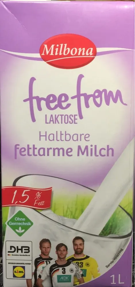 Fettarme laktosefreie Milch 1,5%