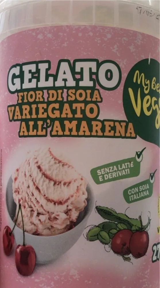 Gelato fior di soia variegato all’amarena