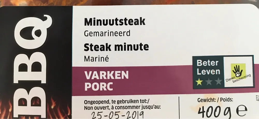 Steak minute mariné