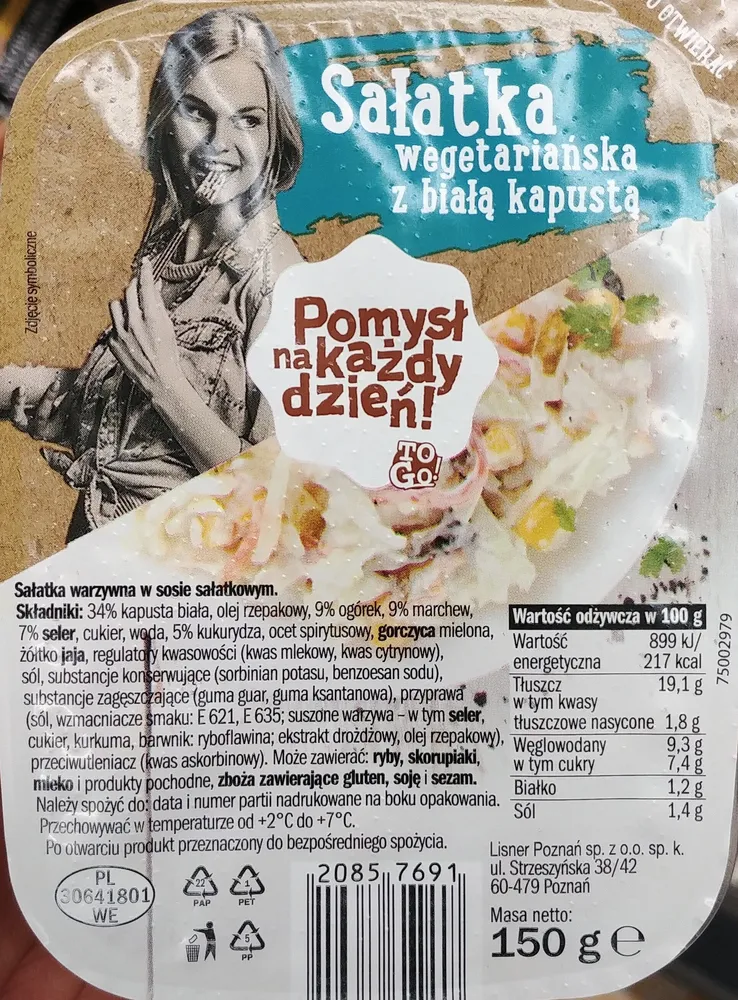 Sałatka wegetariańska z białą kapustą
