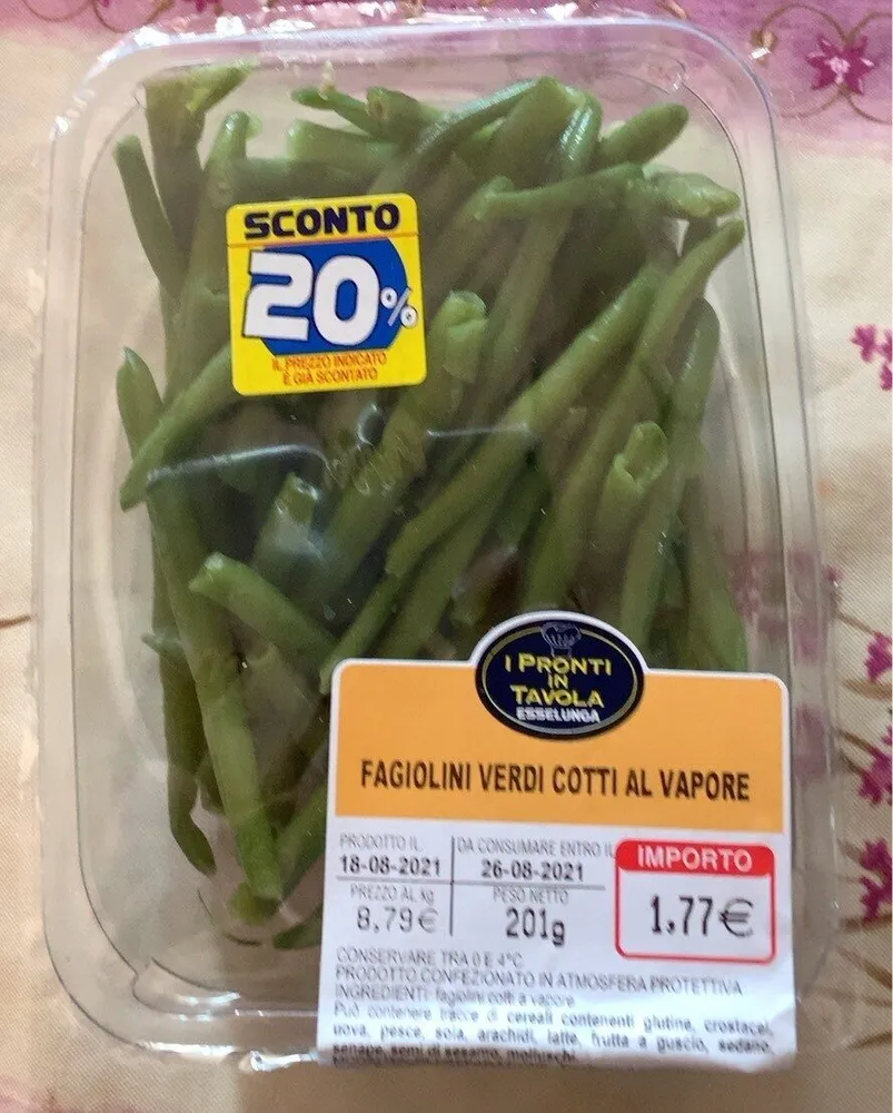 Fagiolini verdi cotti al vapore