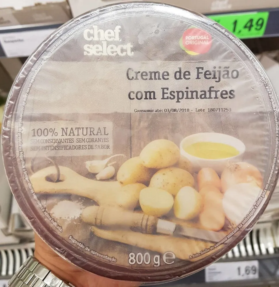 Creme de Feijão com Espinafres