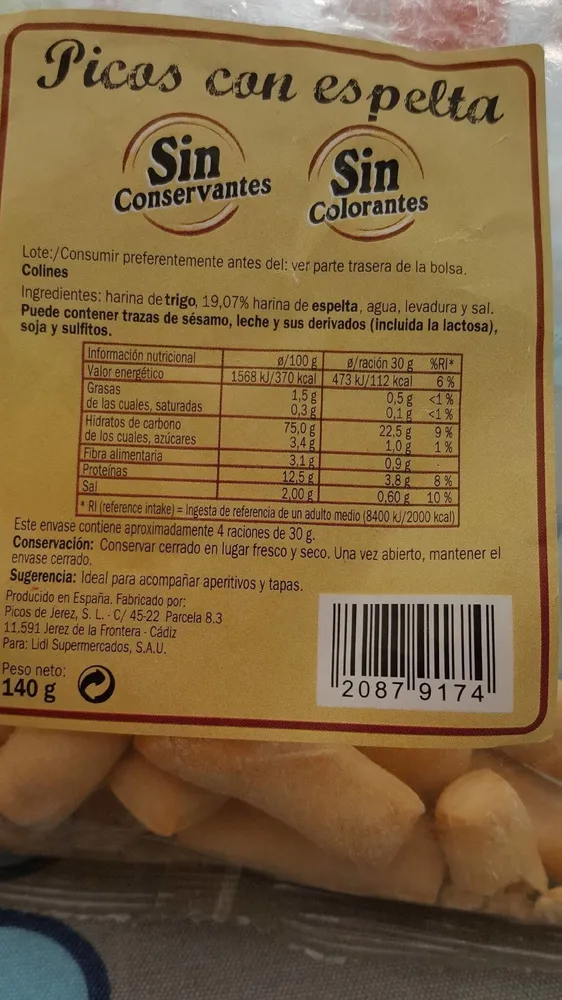 Picos con espelta