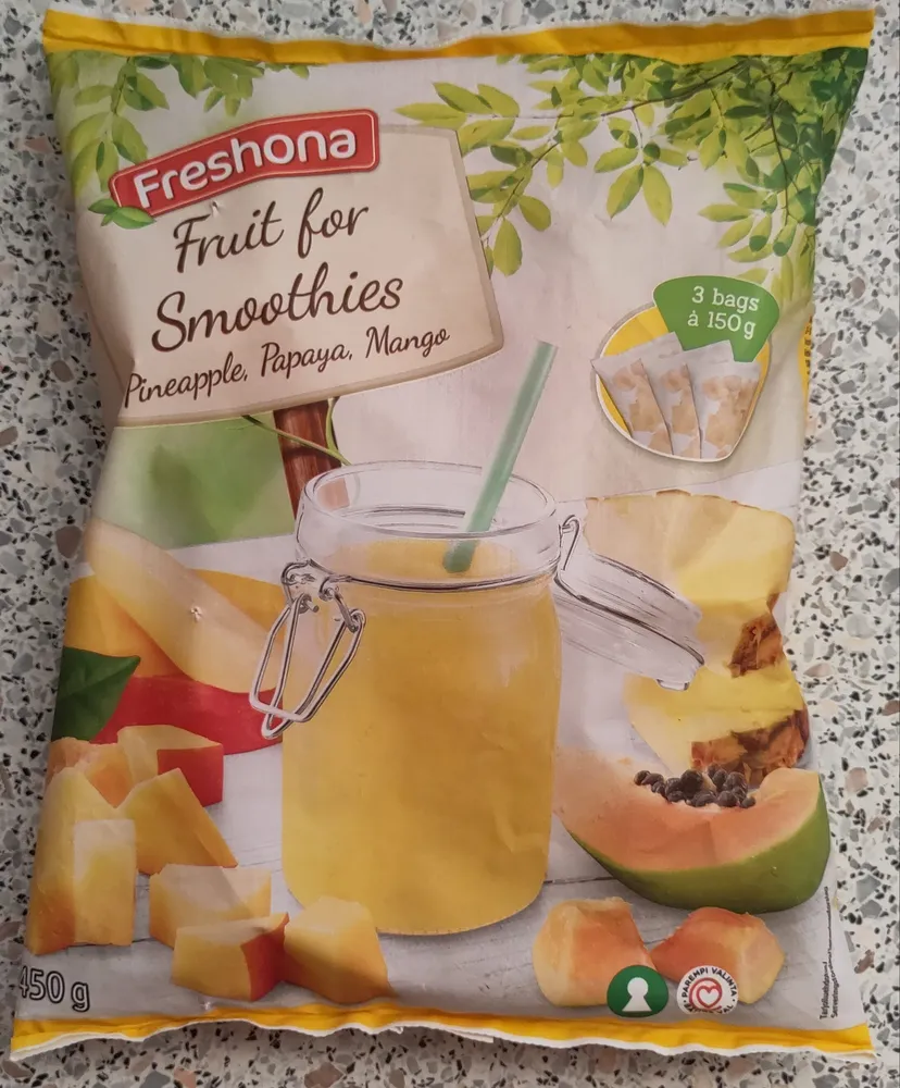 Fruit for smoothies pineapple, papaya, mango