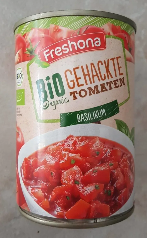 Tomaten gehackt, Basilikum