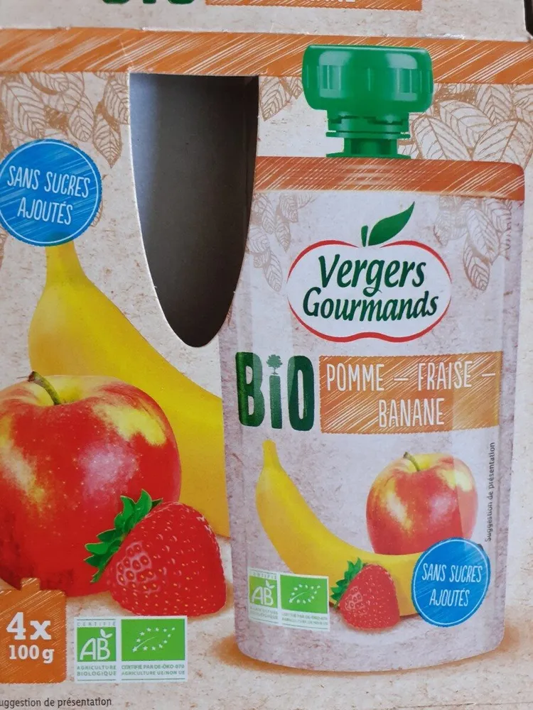 Compotes Pomme, fraise, banane