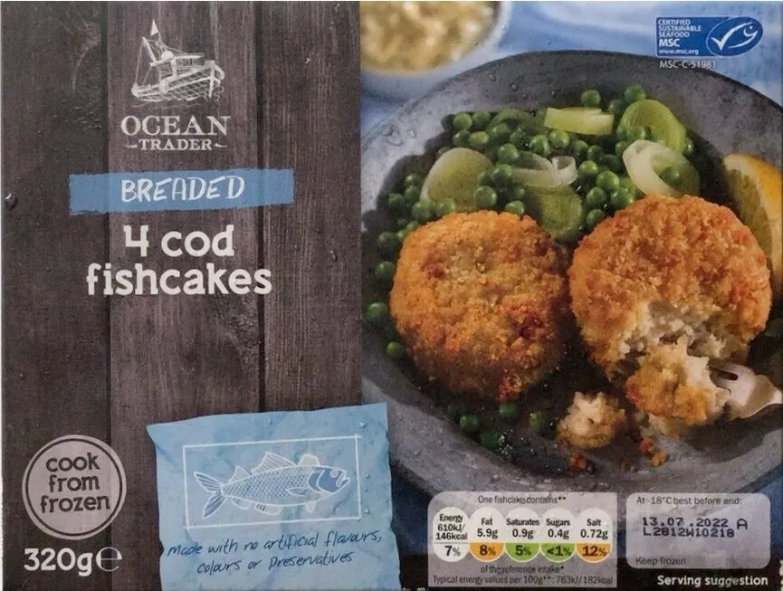 Breaded 4 Cod fishcakes