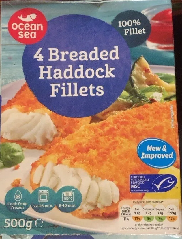 Breaded haddock fillets