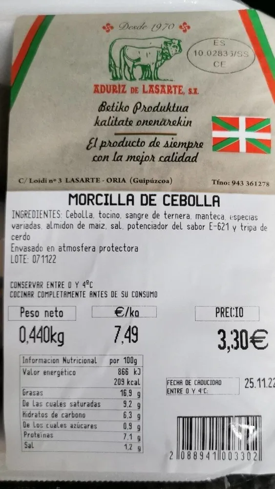 Morcilla de cebolla
