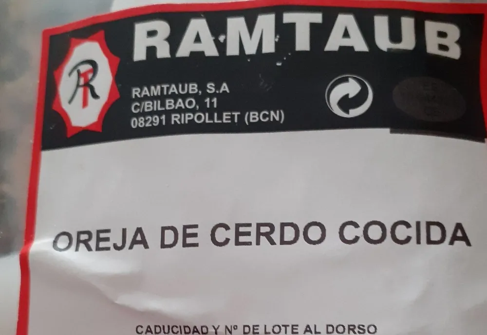 Oreja de cerdo cocida