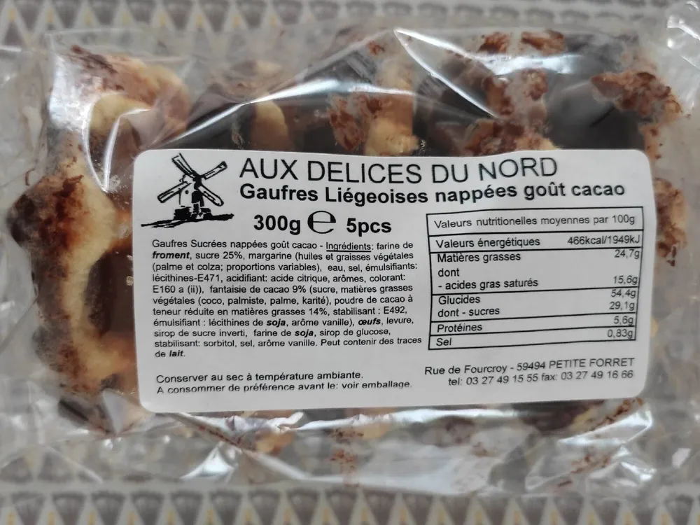 Gaufres liégeoises nappées goût cacao