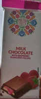 Milk chocolate with raspberry flavoured filling