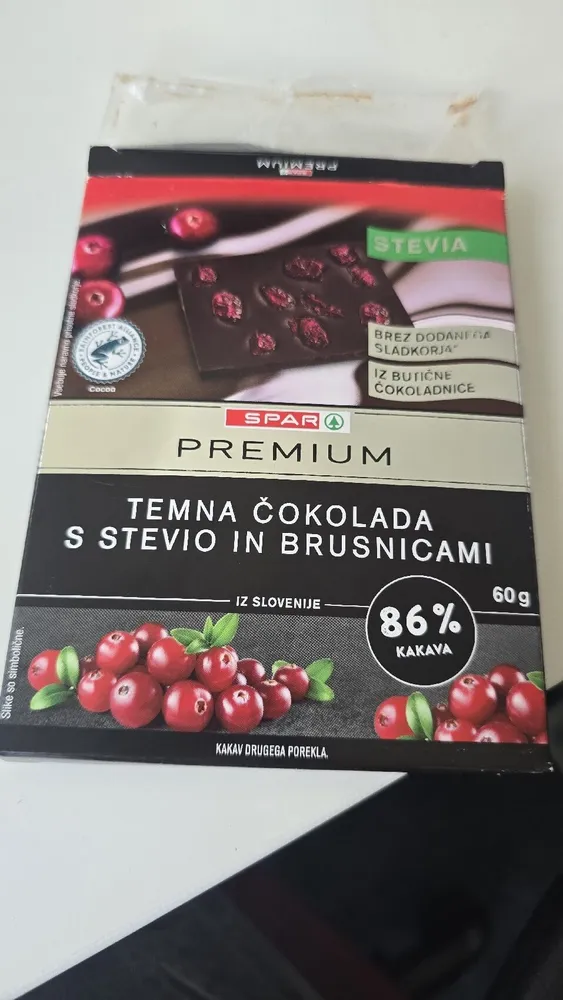 Temna Čokolada S Stevio In Brusnicami
