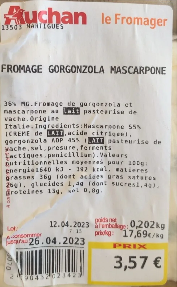 Fromage gorgonzola mascarpone