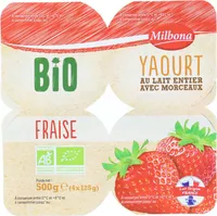 Yaourts avec morceaux fraise bio
