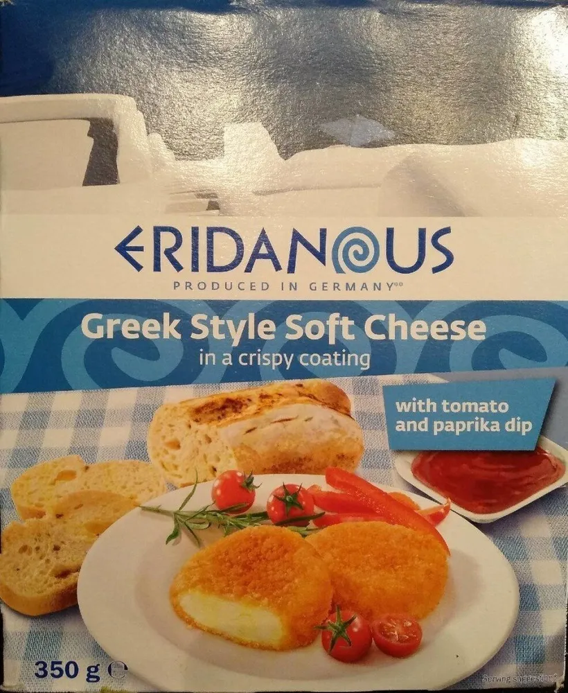 Greek style soft cheese in a crispy coating