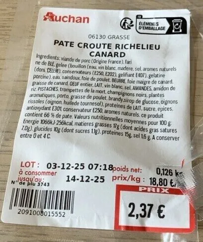 Pate croute richelieu