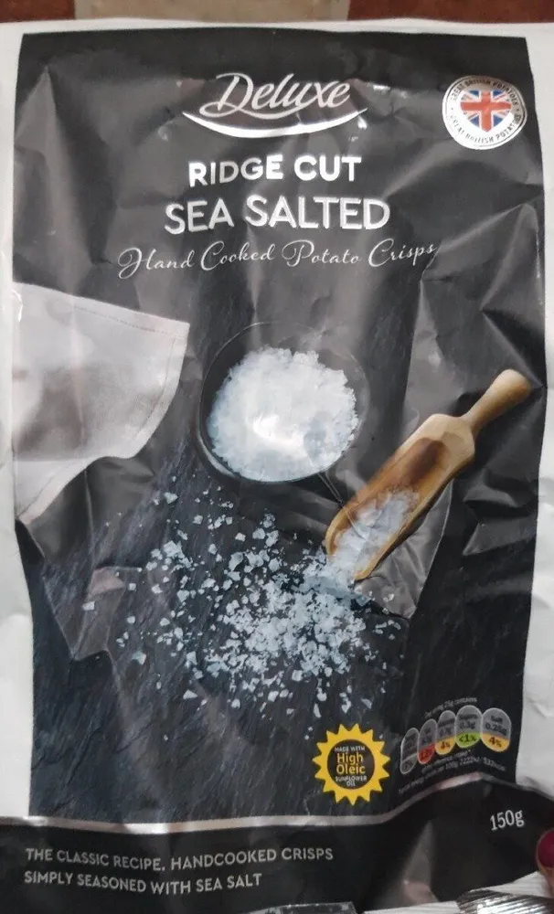 ridge cut sea salted potato crisps