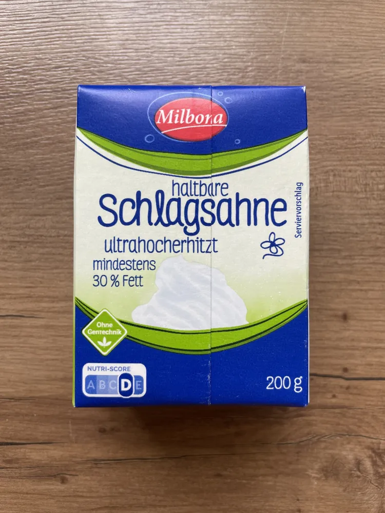 Schlagsahne ultrahocherhitzt