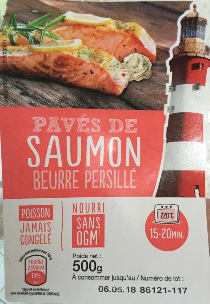 Pavés de saumon beurre persillé