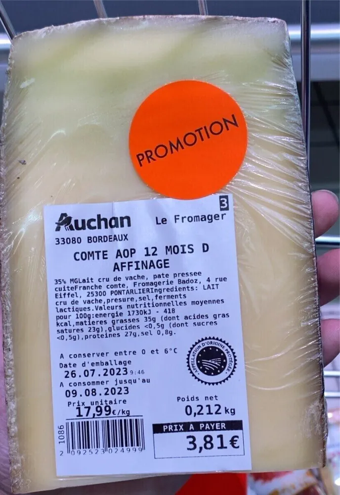 COMTE AOP 12 MOIS D AFFINAGE