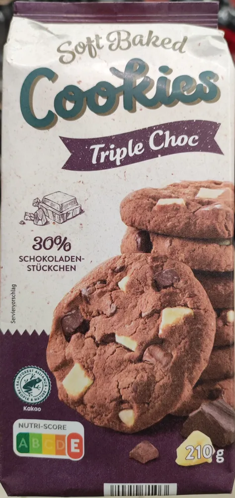 Soft baked cookies triple choc