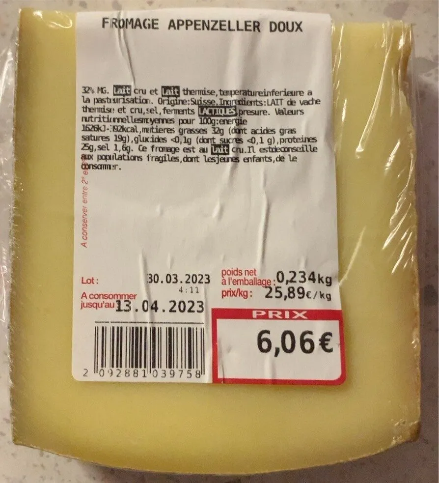 Fromage appenzeller doux